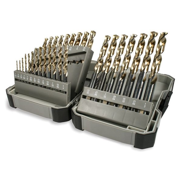 Montana Brand 29 Piece Black & Gold, Tri Flat Shank Drill Bit Set MB-64870